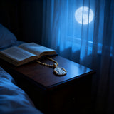 Handmade S925K Silver Madonna Holding Child Necklace