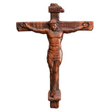 Wood wall Crucifix, Jesus Christ Cross, wooden Cross gift of love (Add a dollar and get a free necklace!) - BGCOPPER