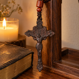 Hand-Carved Wooden Crucifix Pendant – Jesus Cross Christian Faith Car Charm & Prayer Gift