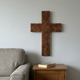 Handcrafted Beechwood Plaited Wall Cross – Natural Wood Finish