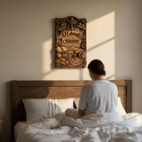 "I Can Do All Things" Wood Carving - Sacred Heart & Empty Tomb Scripture Decor - A Gift of Strength & Faith