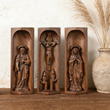 Beech Wood Holy Family Altar Decor - Handcrafted Christian Prayer Desktop Gift