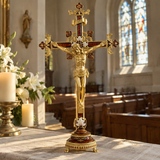 Hand-Painted Metal Jesus Christ Crucifix: Sacred Home Decor