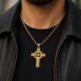 Celtic Knot Titanium Steel Cross Necklace - Christian gift presentation