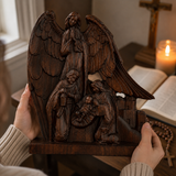 Heilige Familie mit Schutzengel Statue-Göttlicher Segen für Ihr Zuhause