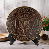 Seven Angels Disc Wood Carving - Amulet to protect against the evil eye, curses and spells - BGCOPPER
