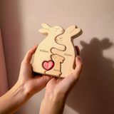 Personalized Wooden Bunny Family Puzzle | Family Keepsake