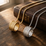 Lord’s Prayer Ring Loop Pendant Necklace