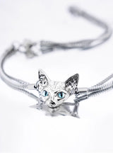 Cat Head Design Double Layer Pendant Necklace - BGCOPPER