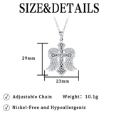 Celtic Knot Winged Cross Necklace – Faith, Protection & Angelic Grace