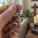Trinity Crucifix Necklace – Father, Son & Holy Spirit Christian Cross Pendant