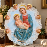 Virgin Mary & Baby Jesus with Angels Religious Decor