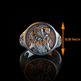 Steel and Titanium Jesus Shepherd Ring - BGCOPPER