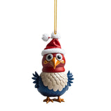 Creative Cute Animal Chicken Christmas Hanging Christmas Birds Car Hanging Home Christmas Tree Decorations - BGCOPPER