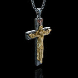 New Titanium/S925K Silver Trinity Cross Necklace - BGCOPPER
