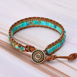 Natural Turquoise Hand-Woven Bracelet|Chakra Balancing/Energy Healing Guardian Jewelry - BGCOPPER