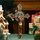 The Redemption of Christ and the Protective Oath of Saint Benedict Double-sided engraved cross - BGCOPPER