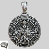 St. Benedict S925K Silver Double-Sided Engraved Amulet Pendant - BGCOPPER
