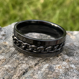 Men’s Faith Spinner Chain Ring – 8mm Titanium Steel Rotating Christian Band