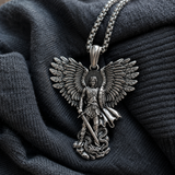 S925K Silver Saint Michael Pendant: Courage in the Heart
