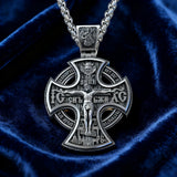 Double-Sided Silver Crucifix and St. Michael Pendant - product view