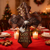 American Eagle Wooden Cross – God Bless America
