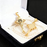 Golden St. Benedict Exorcism Cross - Blessings to you and your family