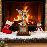 The size is only 153mm. Archangel Michael Statue: A Resin Symbol of Divine Protection & Spiritual Strength