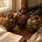 Holy Family Three Sacred Hearts Wooden Wall Decoration for Christian home decor and prayer spaces