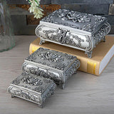 Zinc alloy large capacity embossed rose with latch jewelry box storage desktop ornaments - BGCOPPER