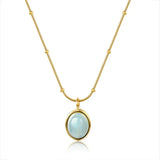 Oval Natural Necklace Pendant Chain - BGCOPPER
