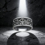 S925K Silver Archangel Michael Ring | Sacred Protection and Baroque Rococo Style Engravings