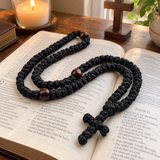 Handmade 100-Knot Christian Prayer Rope with Wooden Beads – Prayer & Daily Devotion