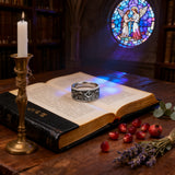 S925K Silver Archangel Michael Ring | Sacred Protection and Baroque Rococo Style Engravings