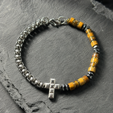 Men's Tiger Eye Cross Bracelet