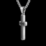 Modern Cross Pendant Necklace – Titanium Steel Christian Necklace for Men
