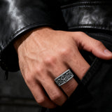 S925K Silver Archangel Michael Ring | Sacred Protection and Baroque Rococo Style Engravings