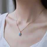 Oval Natural Necklace Pendant Chain - BGCOPPER