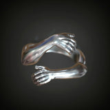 S925K Silver Embrace Gesture Ring - BGCOPPER