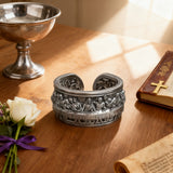 The Last Supper 925K Sterling Silver Open End Adjustable Ring