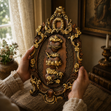 Three Sacred Hearts of the Holy Family Wall Hanging Art work Personalized Religious Gift wooden decor - design detail