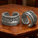 The Last Supper 925K Sterling Silver Open End Adjustable Ring