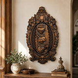 Three Sacred Hearts of the Holy Family Wall Hanging Art work Personalized Religious Gift wooden decor - craftsmanship detail