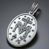 S925K Silver Miracle Medal English Version Inscription Necklace - BGCOPPER