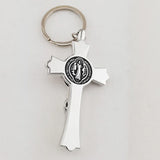 Jesus St. Benedict Stainless Steel Cross Keychain - BGCOPPER
