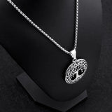 Tree of Life Necklace Pendant Stainless Steel Protection Lucky Talisman Celtic Jewelry for Men Women - BGCOPPER
