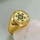 Spring Sale: Archangel Metatron Cube Stainless Steel Ring - BGCOPPER