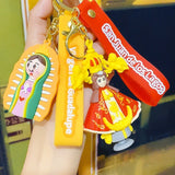 Cartoon Jesus Our Lady Silicone Keychain Backpack Small Pendant Gift - BGCOPPER