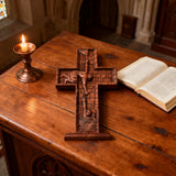 BGCOPPER Savior Jesus Cross - Carved from Natural Wood