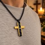 Modern Carbon Fiber Cross Necklace – A Bold Symbol of Faith & Strength
